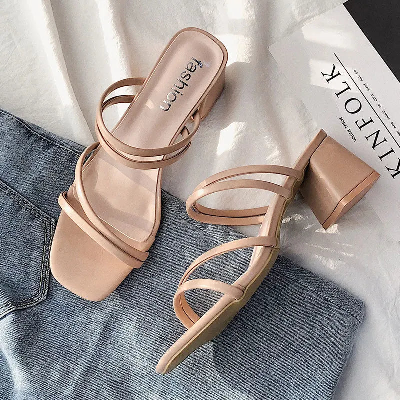 A12 Big Size 35-42 Women's High Heel slippers & Sandals with Good Quality and Low Price Factory Direct Sales