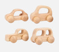 Factory Hot Sales Natural Schima Beech Wood Montessori Educational Kids Toddler Toy Small Van Shape Wooden Toy Car