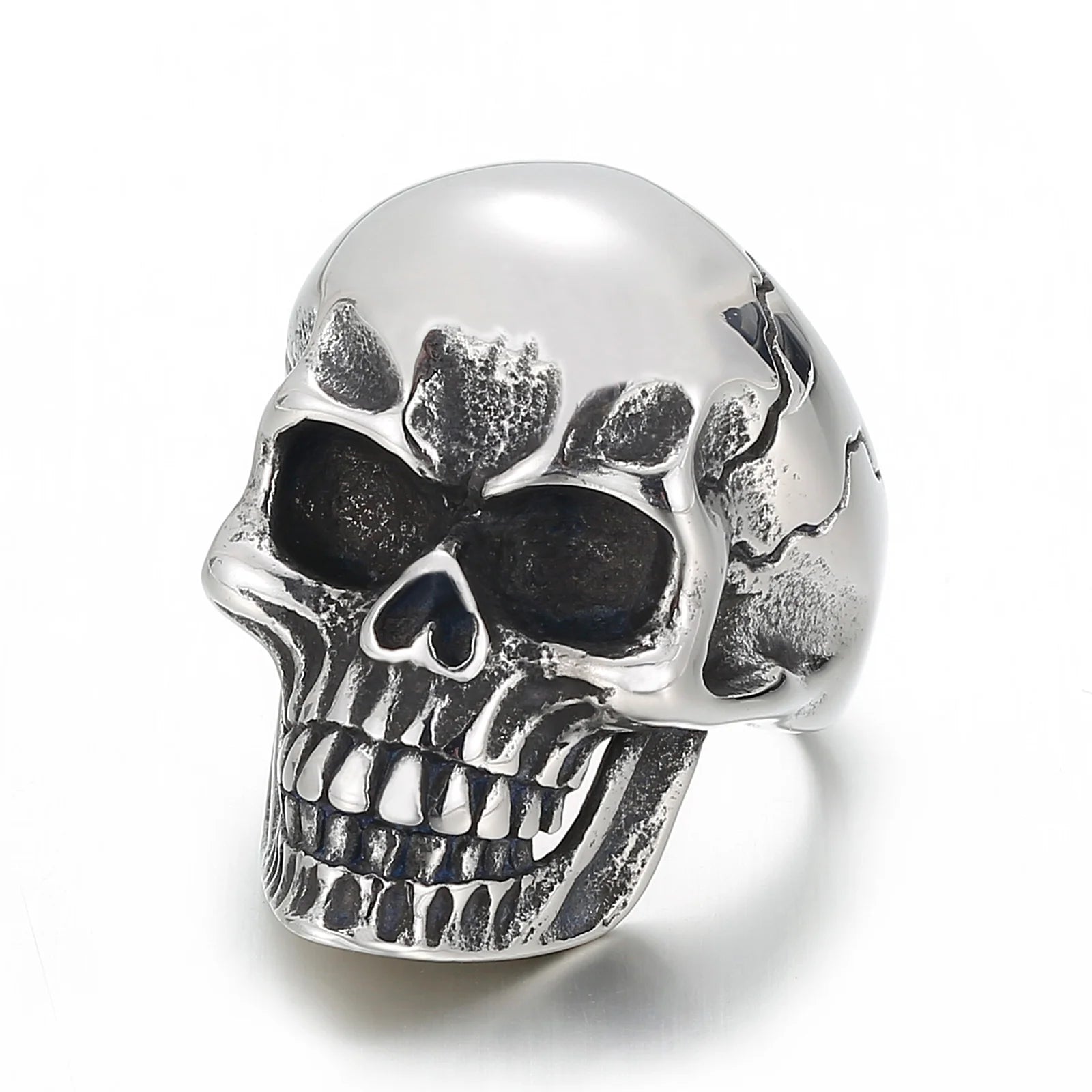 KALEN Vintage Punk Stainless Steel Skull Ring Jewelry for Men