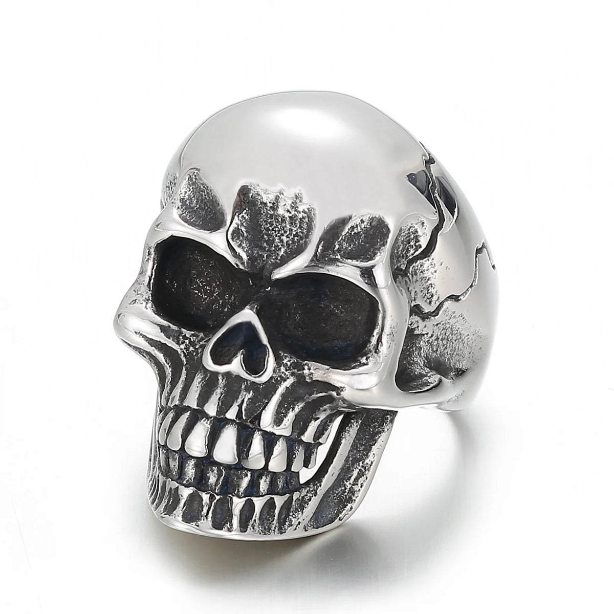 KALEN Vintage Punk Stainless Steel Skull Ring Jewelry for Men