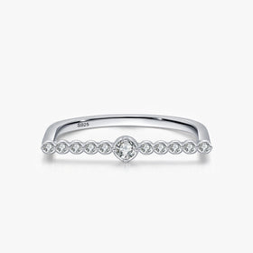Ailmay New Style Real 925 Sterling Silver Minimalist Line Personality U Shape Rings for Women Simple Design Fine Jewelry 2022