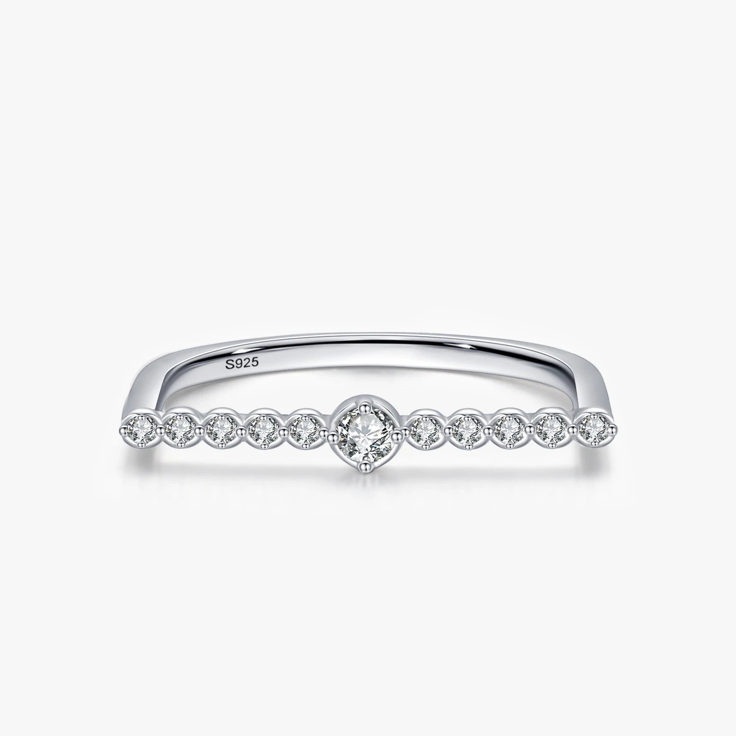 Ailmay New Style Real 925 Sterling Silver Minimalist Line Personality U Shape Rings for Women Simple Design Fine Jewelry 2022