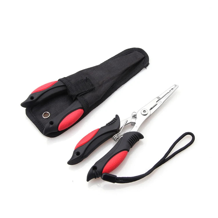 WEIHE 18cm 96g Portable Multifunction Curved Stainless Steel Scissors Fishing Pliers