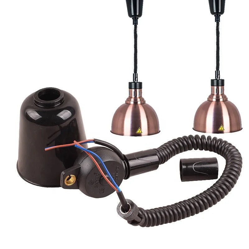 Pull Down Ceiling Light Fixture Chandelier Lift Pendant Lifter Telescopic Spiral Coil Power Cable Key Switch Puller Heat Lamp