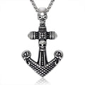 Friendship Personalized Viking Vintage Die Casting Skull Cross Necklace Men Anchor Pendant