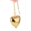 WELAND Fine Cute Heart Shape Mesh Stainless Steel Tea Infuser Strainer Tea Filter With Chain and Tray for Loose Tea Lovers