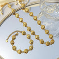 Luxury 18K Gold Plated Jewelry Set Personalized Gift for Ladies-Hot Sale Waterproof Shell Bracelet Charm Necklace Accessory