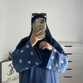 Traditional Muslim Plus Size Eco-friendly Seamless Four-Way Stretch Long Sleeves Abaya Mid-Calf Length Turkish Women MegaBDM