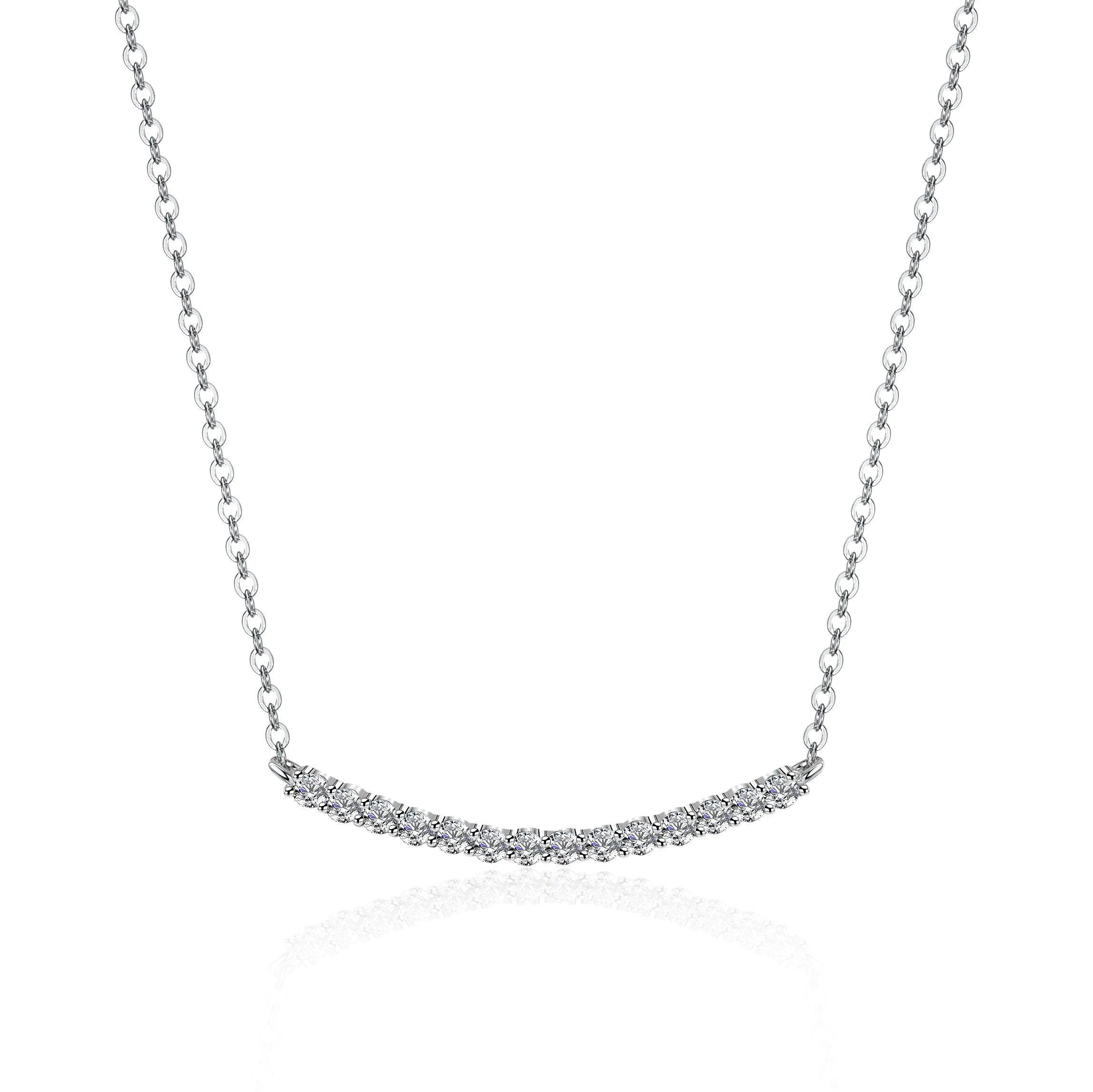 Fashion Classic Luxury Fine Jewelry Statement VVS1 Moissanite Diamond Platinum Plated 925 Silver Tennis Pendant Wedding Party