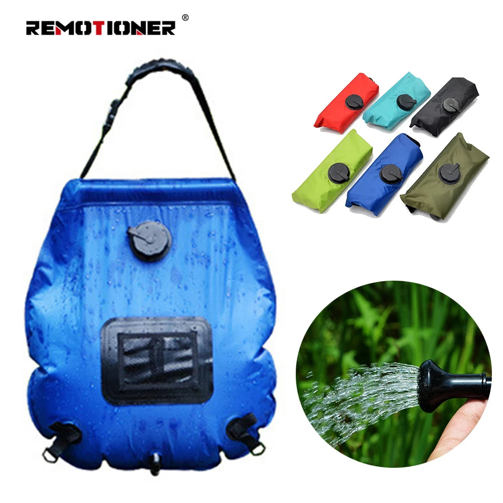20L Outdoor Portable Shower Bag Portable Solar Heating Hanging Camping Shower Bag