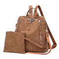 Beautiful Customizable Retro Style Casual Blue Elegant Modern Medium Corduroy Back Pack for University Girl