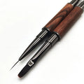 Dual-End Kolinsky Nail Gel Liner Brush French Style with Flat Nylon Hair and Oval Shape 12mm Lip Wood Handle Crimped Ferrule