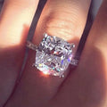 Huitan S925 Wedding Engagement Rings for Sparkling Geometric Cubic Zirconia Finger Rings for Women 925 Sterling Silver Rings OEM