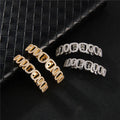New Arrival Hip Hop Iced Out Teeth Grillz 18K Gold Platinum Plated Grillz Fangs Rapper Body Jewelry Gift