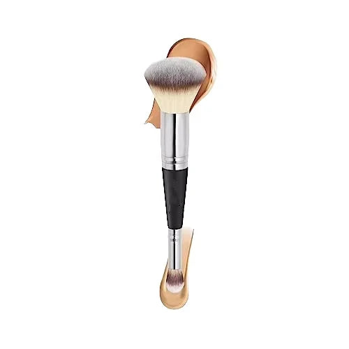 HMU 4 in 1 Makeup Brush Double Style Aluminum Ferrule Single Piece Two Head Bristle Cosmetic Brush for Foundation Concealer