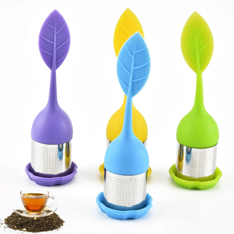 Eco Low MOQ Small Silicone Mesh Metal Stick 304 Stainless Steel Coffee Tea Strainer Stocked for Loose Leaf