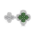 2024 Round Cut White Sapphire Colorful Emerald 925 Sterling Silver Halo Engagement  Stacking Rings Engagement Jewelry