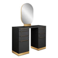 Double Sided Mirror Salon Styling Station Dressing Table With Mirror for Beauty Salon