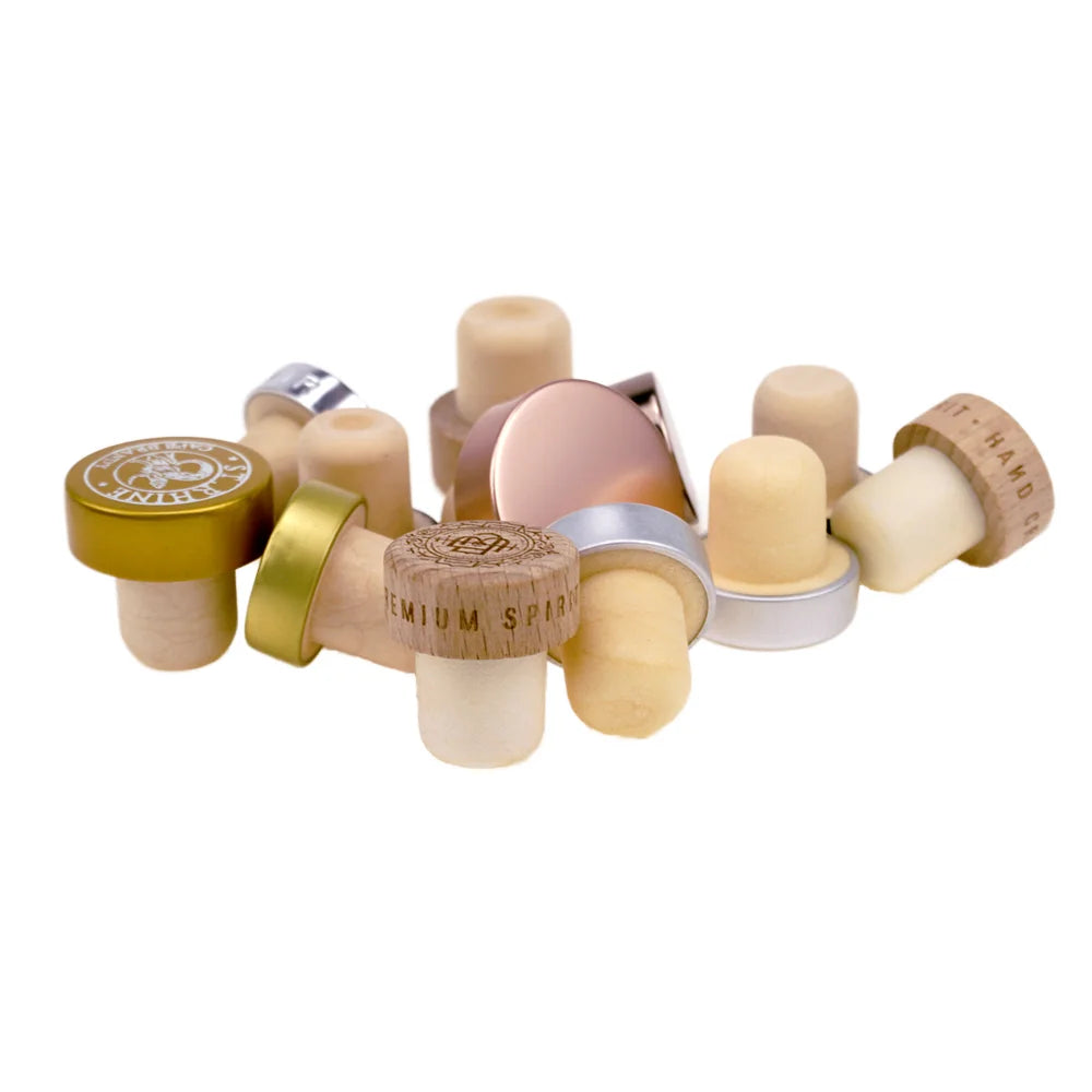 Wholesale  Wood Cork Stopper for Round Glass Bottles for Alcohol for Brand Champagne Wine Gin Whiskey Vodka Tequila