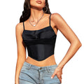 Wholesale Bustier Top Vintage Satin Sleeveless Backless Corset Femme Open Back Crop Tops for Women