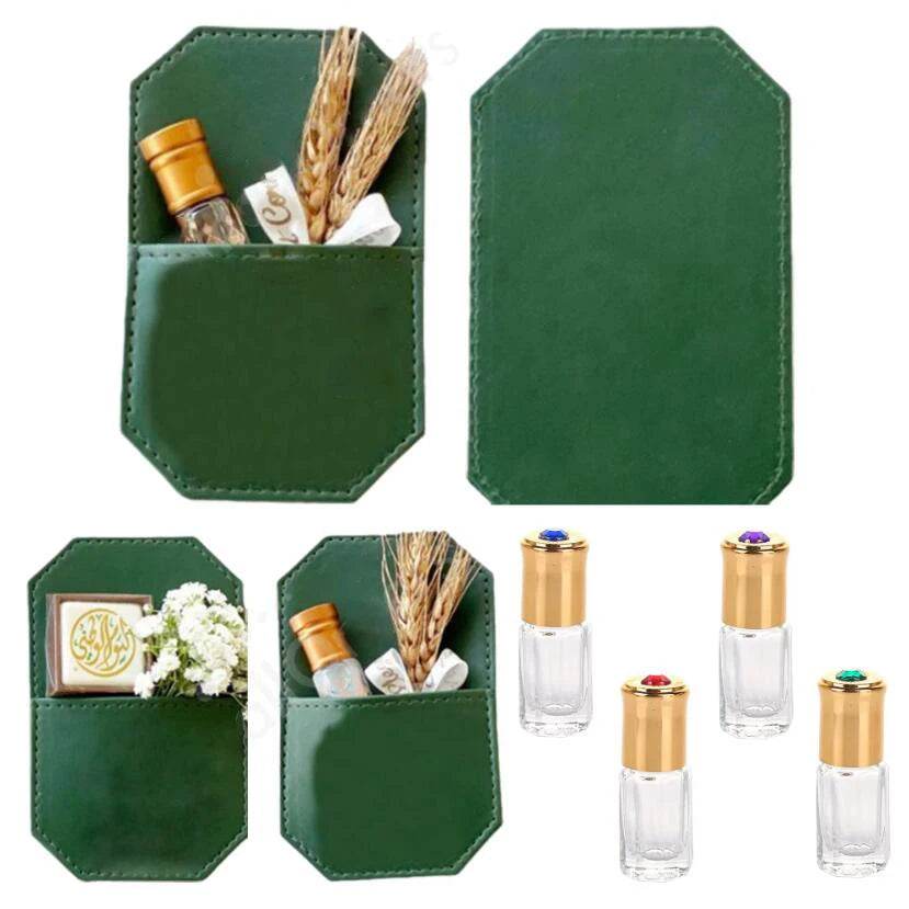 Musk Oud Holder Perfume Bottle Holder PU Leather Oud Chips Pocket Money Holder Eid Distributions Musk Scents Giveaways Pocket