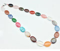 HZ Popular Bohemian Colorful Handmade Multi Facet Gemstone Beaded Pendant Choker Natural Crystal Necklace Carving Crafts Gems