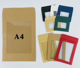 Kraft Paper Envelope with PVC Window for Receipt Bill Invoice Documents Etc