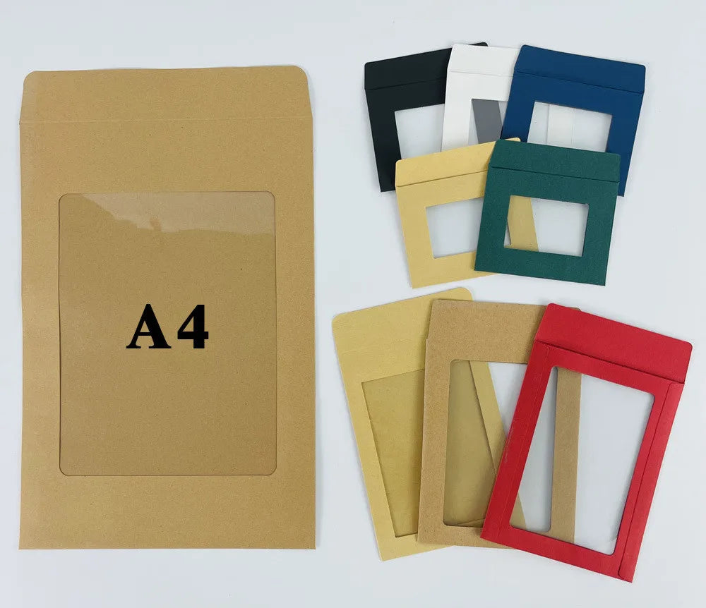 Kraft Paper Envelope with PVC Window for Receipt Bill Invoice Documents Etc