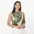 Advanced Girls Sleeveless Blouse Tops Blouses for Lady Elegant Satin Blouse