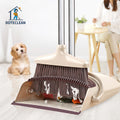 Vertical Standing  Windproof Dustpan and Plastic  Folding Sweeper Hand Broom for Household Floor Cleaning -2 Poles