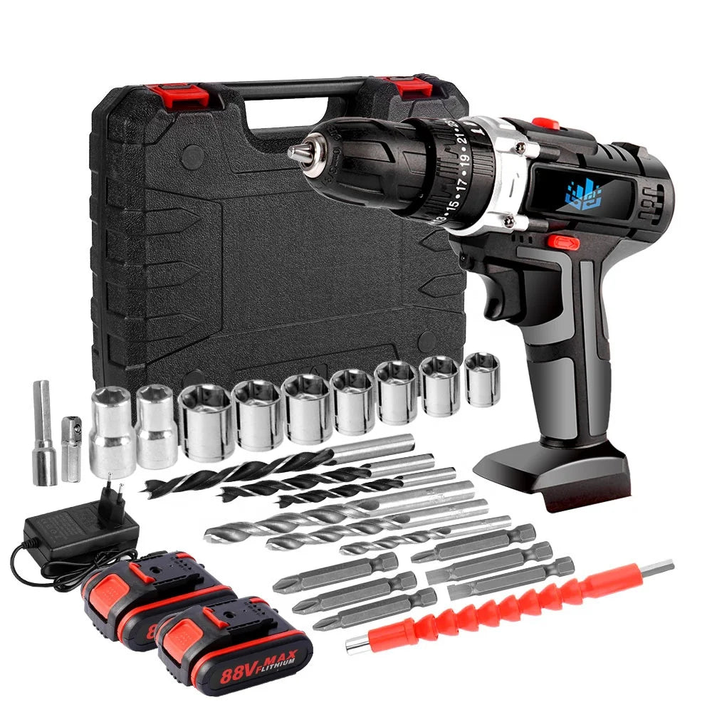 20V Cordless Drill Electric Tool Kit ABS Material OEM 1 Year Warranty 25+3 Torque Household Power Tool Set