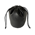 Custom Emboss Logo Round Bottom Black Leather Makeup Pouches PU Scent Bottle Bags