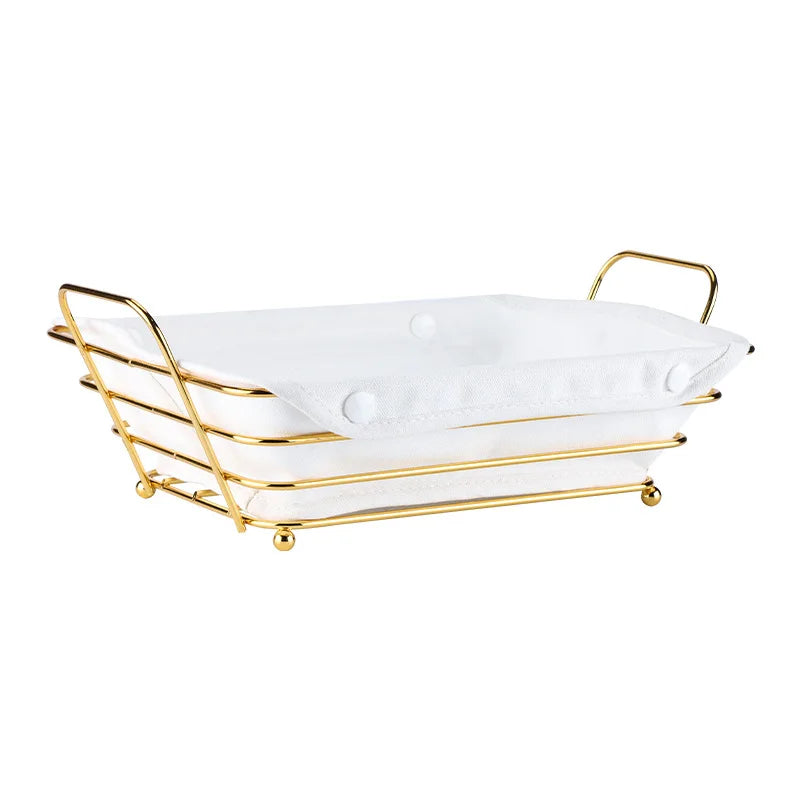 Custom Rose Gold Metal Wire Mesh Basket Eco-Friendly Multifunction Iron Art Storage Organizer for Kitchen Laundry Folding