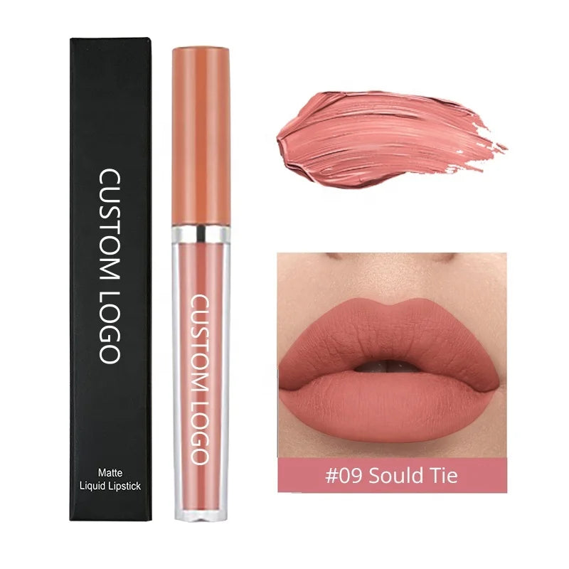 Private Label Create Your Own Brand Custom Logo Mini Nude Matte Velvet Longlasting Waterproof Liquid Lipstick
