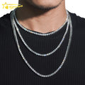Iced Out Vvs Moissanite Lab Diamond Stainless Steel 4mm 18inch 20inch 22inch Tennis Chain Necklace