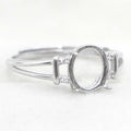 Sterling Silver 7*9mm Semi Mount Ring Empty Frame Blank Support Claw Setting S925 Base Holder Without Center Stone for DIY Inlay