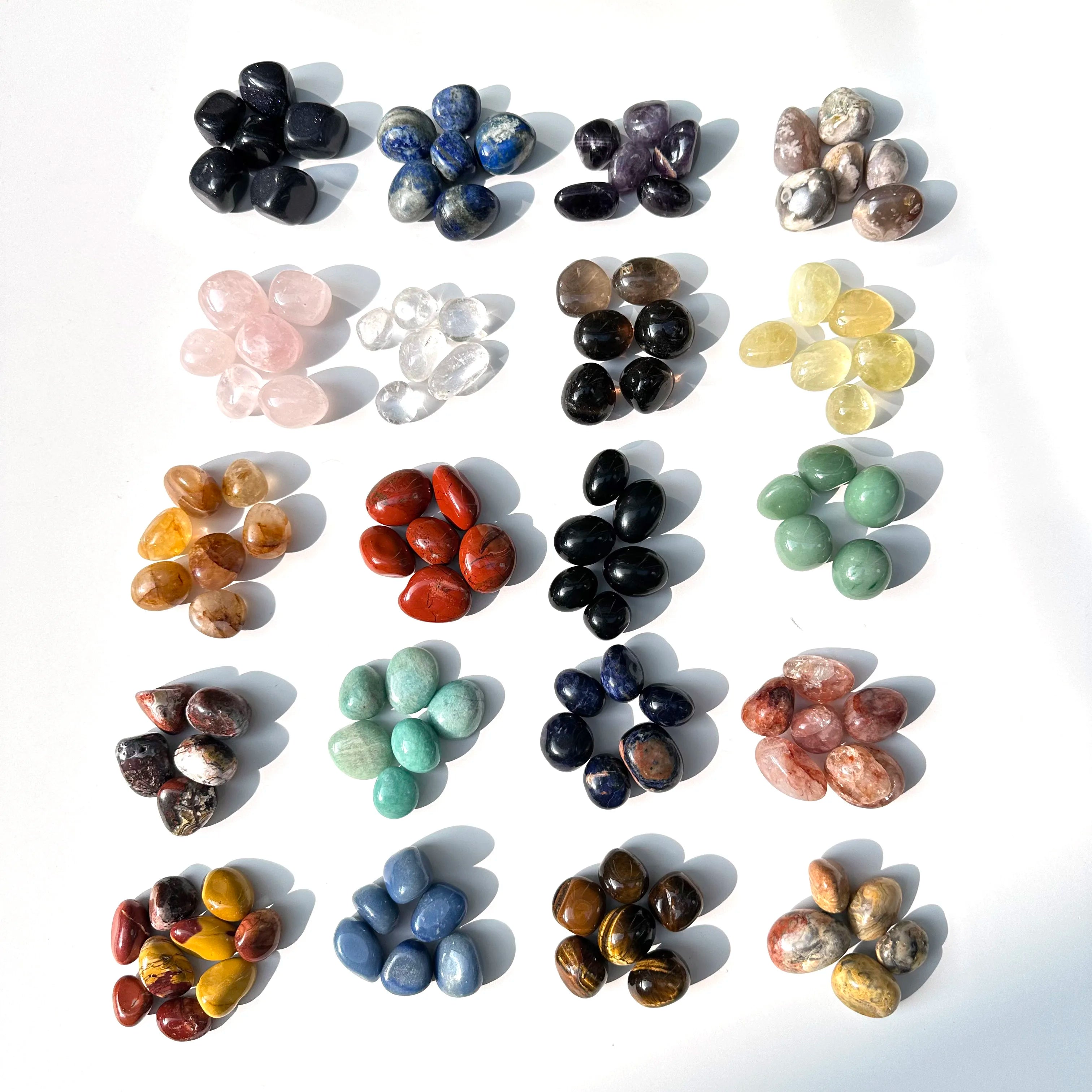 Bulk Wholesale Natural Rose Quartz Amethyst Rolling Stone Crystals Healing Stones Gemstone Tumbled Stones