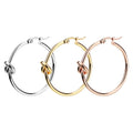 Wholesale PVD Thick Coating 18K Gold Earring Trendy 316L Stainless Steel Knotted Fine Earrings for Lady