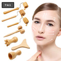 7 Pcs Facial Wood Therapy Massage Roller for Face Sculpting Tool Wooden Personal Face Massager MegaBDM