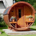 Red Hemlock Solid Wood Outdoor Cedar Sauna Hut Prefab House for Sale Electric 6kw Steam Heating for Villas