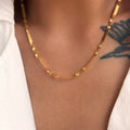 2025 Dazan New Summer Ins 18k Gold Plated Tarnish Free Stainless Steel Twisted Pattern Blade Chains Necklace for Women