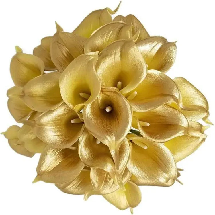 Natural Touch Pu Gold Silver Mini Calla Lilies Artificial Flowers Calla Lily for Home Decoration