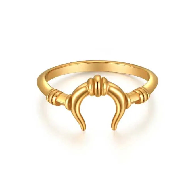 Milskye Style Beautiful Fashion Fine Jewelry for Women 14k Gold Plated 925 Silver Lyre Rings