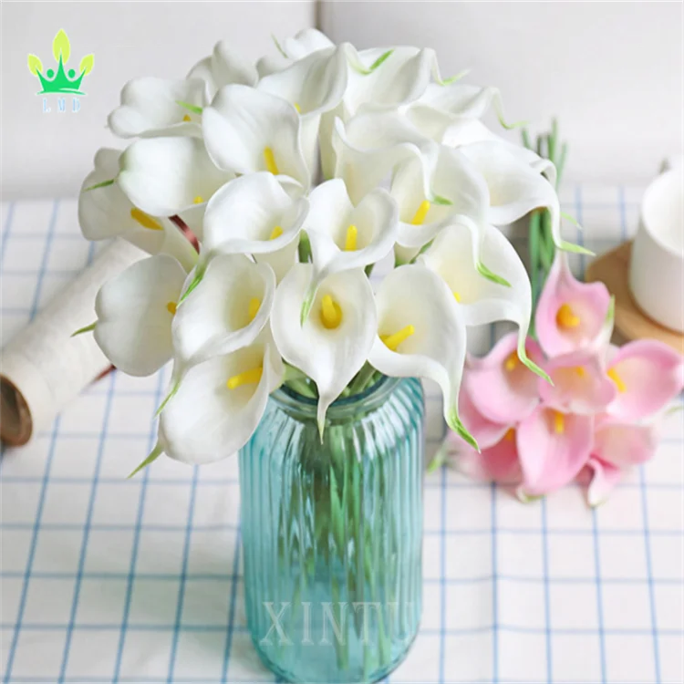 Calla Lily Bride Artificial Wedding Flower PU Material Home Party Decor for Bridal Wedding