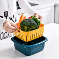 Household Kitchen Tools Double Layer Multi-function Sink Strainer Fruit Vegetable Washing Bowl Plastic Drain Basket