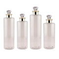 Transparent Plastic Bottles Empty Toner Luxury Rhinestone Lid Lotion Shampoo SPA Refillable Bottle 200ml 300ml 350ml 400ml 500ml