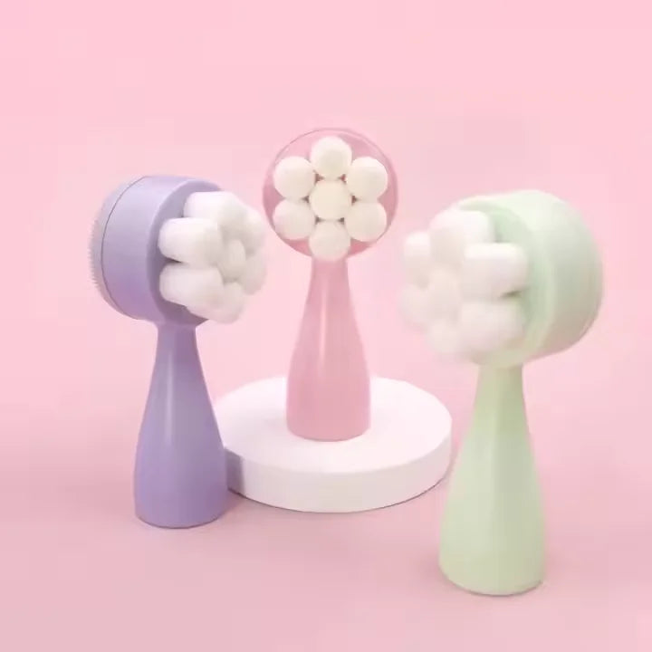 2026 Fashion Trends Facial Washing Brush Colorful Stand-up Design with Deep Cleaning Soft Hair Bristles Comfortable Handle