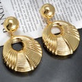 New Trendy Hypoallergenic Copper INS Minimalist Large Drop Exaggerated 18k Gold Plated Big Drop Earrings