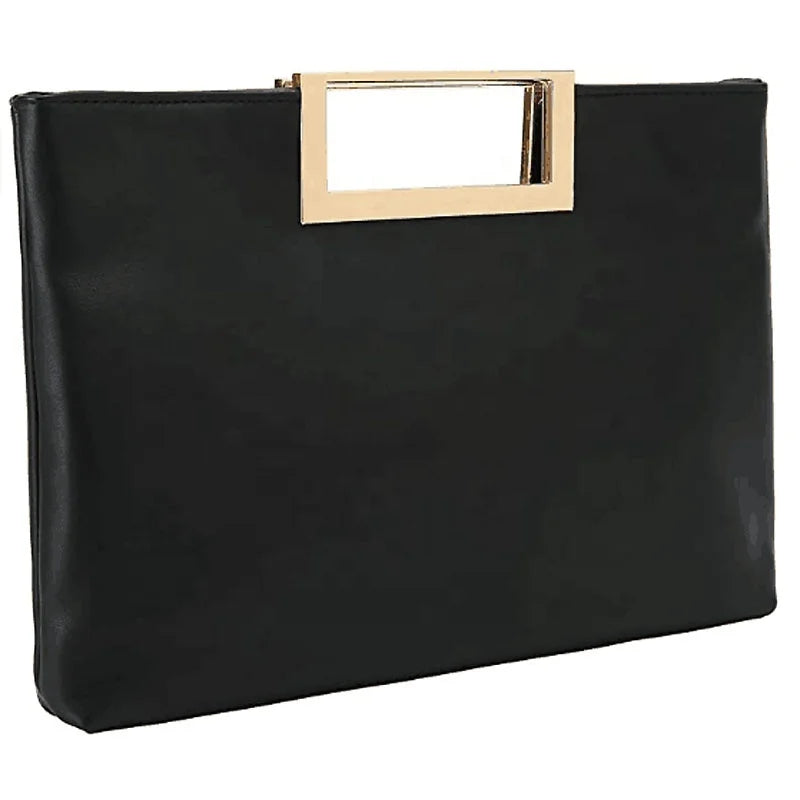 2020 Lady Fashion Large Capacity Casual Tote PU Leather Handbag Convertible Clutch Purse Open Closure Gold Chain Strap MegaBDM