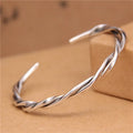 925 Sterling Silver Twisted Adjustable Opening Bangle Jewelry Bracelet Jewelry Gifts